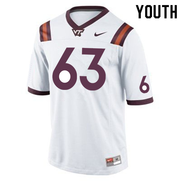Youth #63 Laurence Gibson Virginia Tech Hokies College Football Jerseys Sale-Maroon
